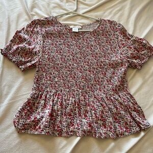 Urban Romantics Floral Smocked Top
